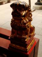 Asisbiz Jade Buddha Temple wooden lion guardians 01
