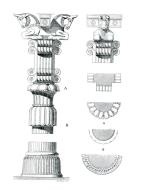 Asisbiz Plan front view and side view of a typical Persepolis column from Persia now Iran 0A
