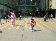 Asisbiz Hong Kong Central music video featuring a local female artist and pink rabbit Oct 2003 04