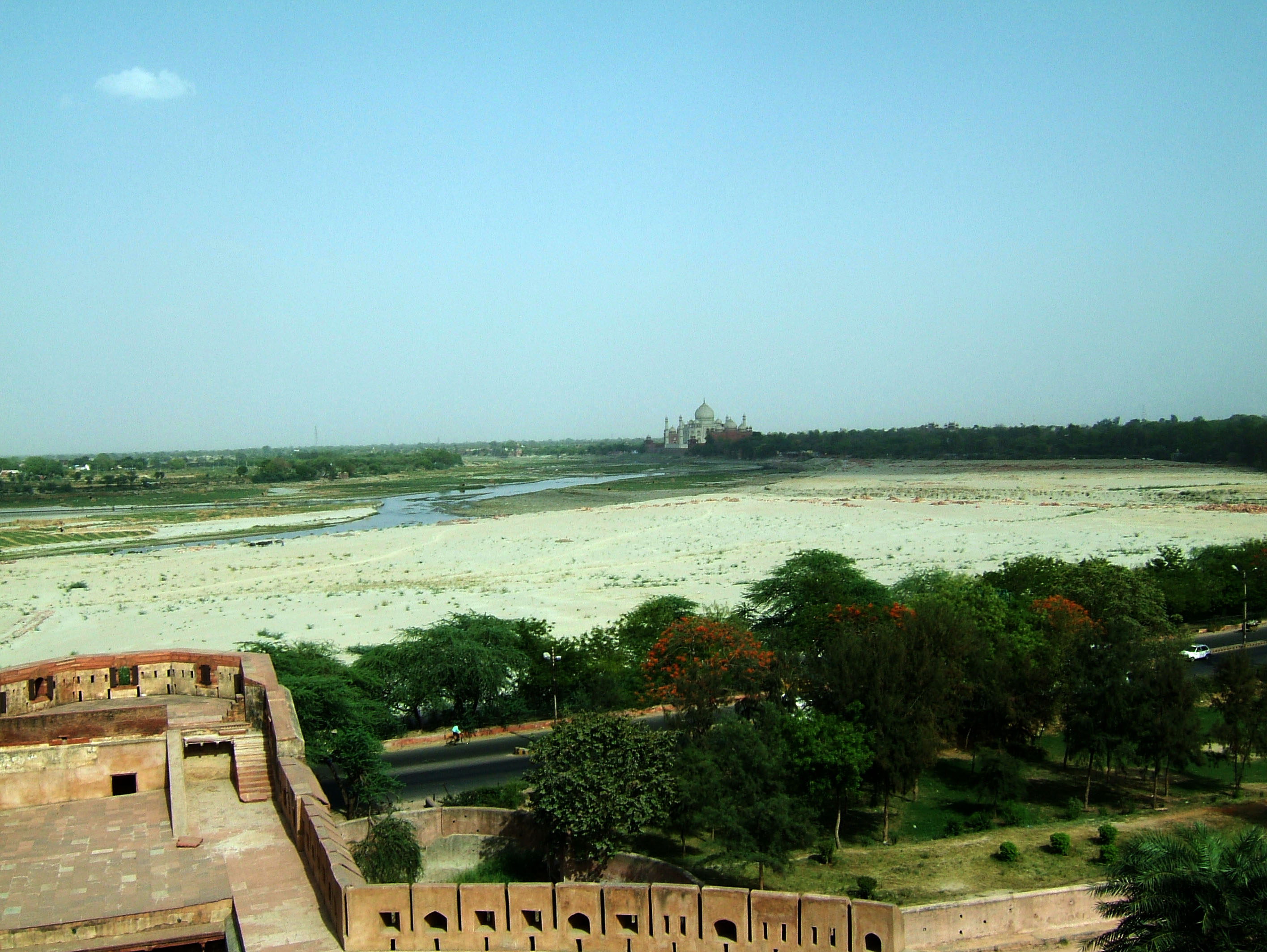 Uttar Pradesh Agra Agra Fort view of Taj Mahal India Apr 2004 01