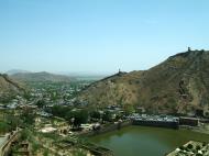 Asisbiz Rajasthan Jaipur Amber Fort views of Maotha lake India Apr 2004 04