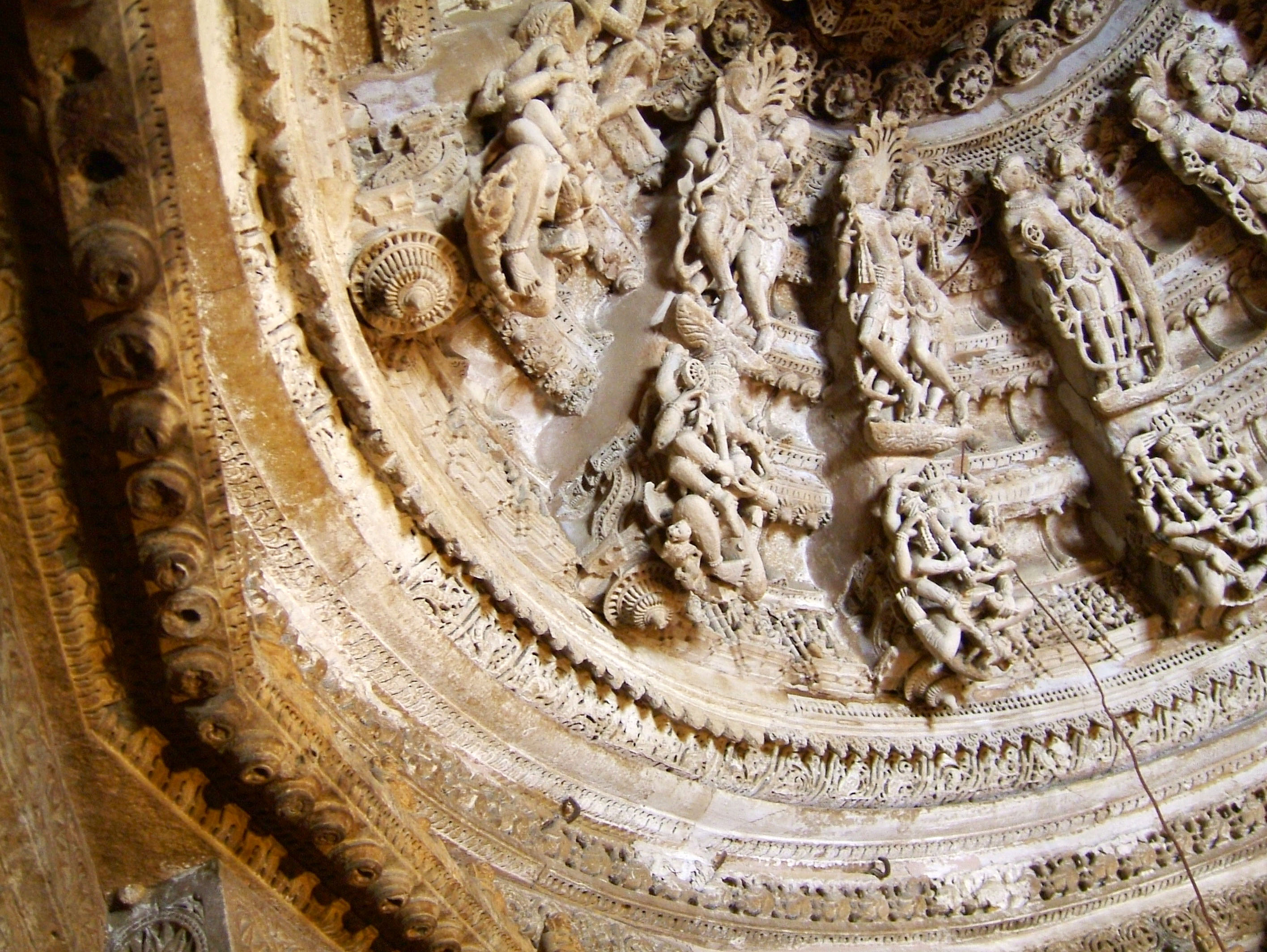 Rajasthan Jaisalmer Fort Jain Temple ceiling engravings India Apr 2004 02