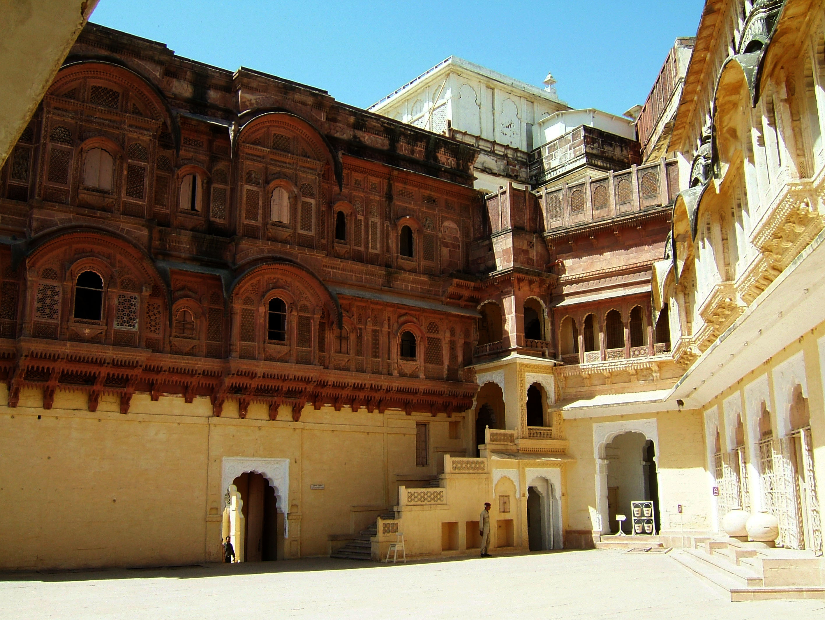 Rajasthan Jodhpur Mehrangarh Fort Frescoes India Apr 2004 01