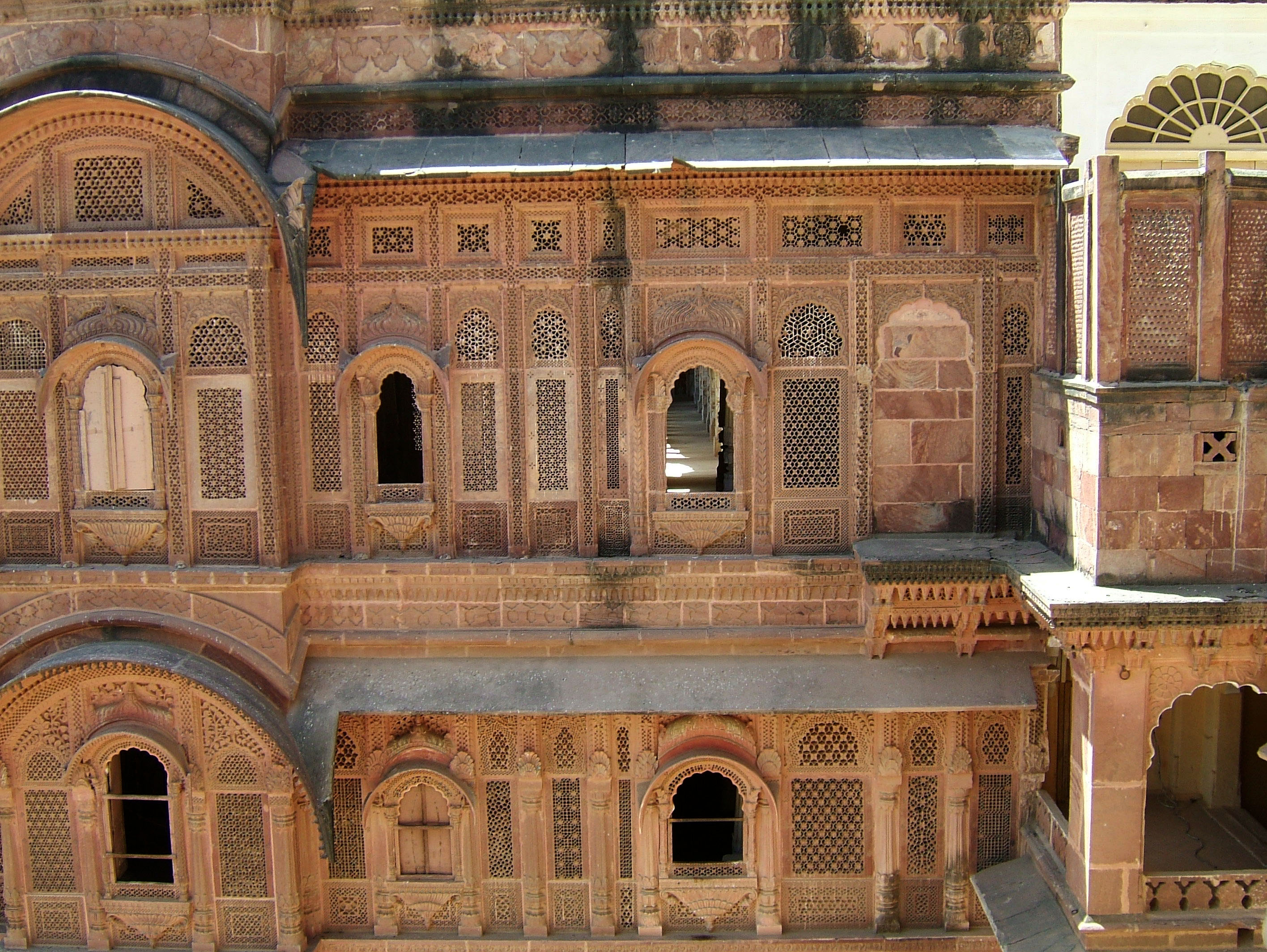 Rajasthan Jodhpur Mehrangarh Fort Frescoes India Apr 2004 02