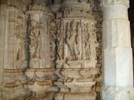Asisbiz Ranakpur Jain Marble Temple pillars Frescoes India Apr 2004 07