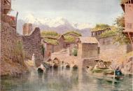 Asisbiz Art Painting Market boats on Mar Canal Srinigar