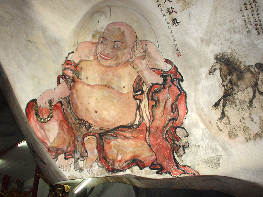Ipoh San Bao Dong cave Buddhist temple paintings Jul 2000 02