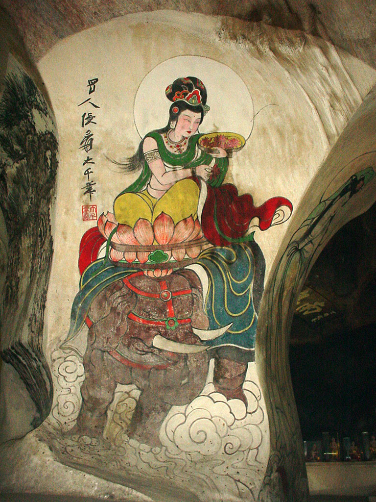 Ipoh San Bao Dong cave Buddhist temple paintings Jul 2000 10