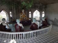 Asisbiz Hlwaga Lake Pagoda Buddha statues Mingaladon Yangon Myanmar Jan 2010 01