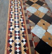 Asisbiz Shwethalyaung Buddha ornate floor tiling Bago 04