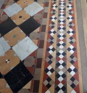 Asisbiz Shwethalyaung Buddha ornate floor tiling Bago 05