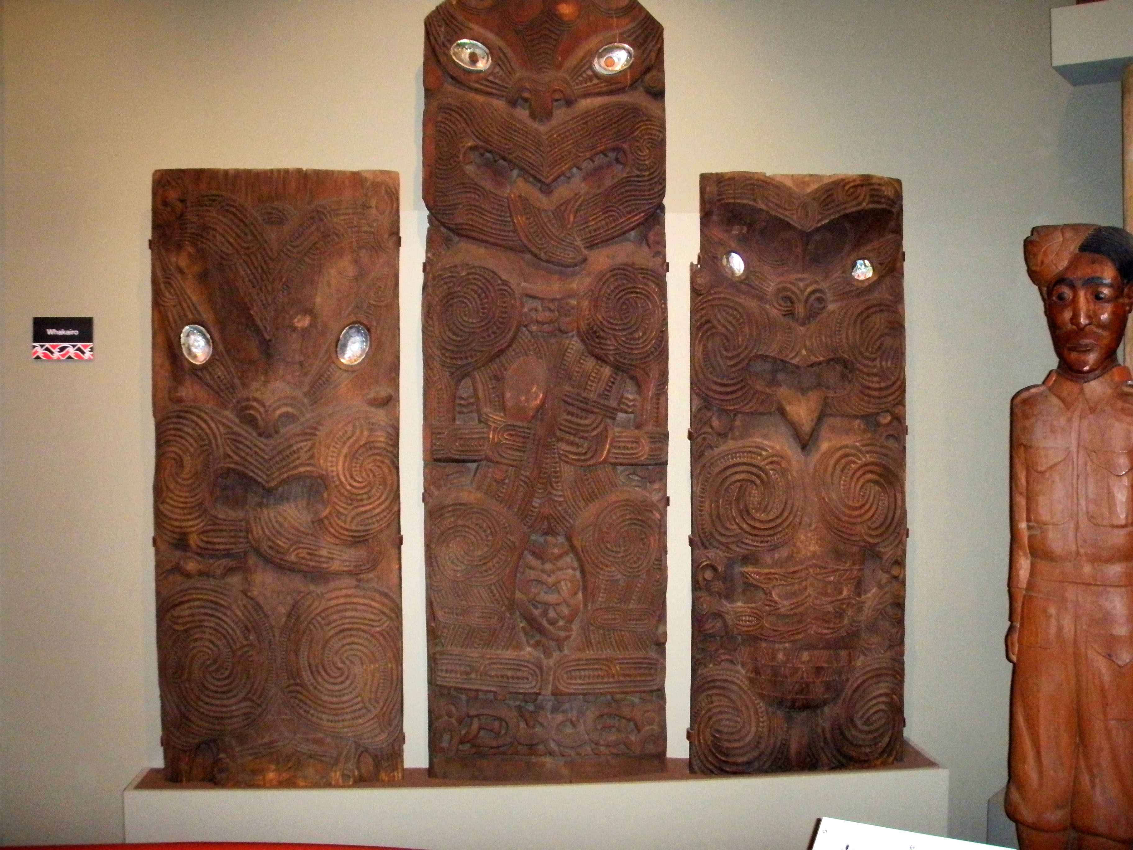 Maori carvings Christchurch South Island New Zealand 01