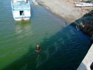 Asisbiz Kids diving of Naujan Estrella bridge Oriental Mindoro Philippines Feb 2006 31