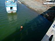 Asisbiz Kids diving of Naujan Estrella bridge Oriental Mindoro Philippines Feb 2006 35