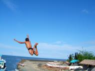 Asisbiz Kids diving of Naujan Estrella bridge Oriental Mindoro Philippines Feb 2006 44