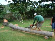 Asisbiz Turning logs into useful lumber beams note the safety equipment but what skill Tabinay Philippines 06