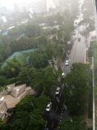 Asisbiz Manila Skyline Paseo de Roxas to Rockwell showing heavy rain Jul 2005 01