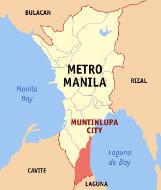 Asisbiz 0 Map Metro Manila showing the ocation of Muntinlupa City