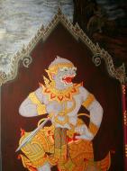 Asisbiz Grand Palace temple doors Gold leaf Buddhist paintings Bangkok Thailand 09