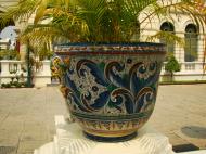 Asisbiz Grand Palace beautifully designed Chinese Mosaic flower pots Bangkok 03