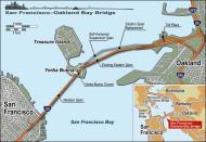 Asisbiz 0 San Francisco Oakland Bay Bridge layout map including proposed eastern span replacement 0A