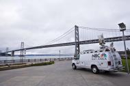 Asisbiz San Francisco Bay Bridge with NBC camera van broadcasting live San Francisco CA July 2011 01