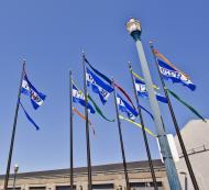 Asisbiz Fishermans Wharf Pier 39 entrance flags San Francisco Bay area CA 01