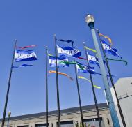 Asisbiz Fishermans Wharf Pier 39 entrance flags San Francisco Bay area CA 02