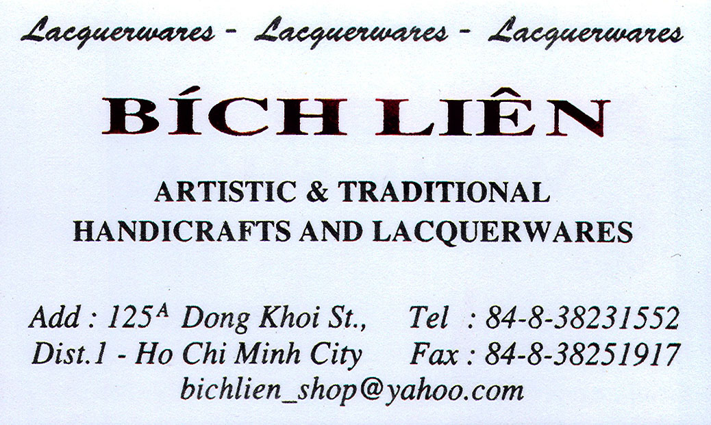 0 Bich Lien Lacquerwares 125A Dong Khoi St Nov 2009