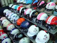 Asisbiz Vietnam Ho Chi Minh City motorbike helmet fashion Feb 2009 02