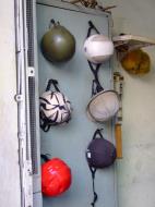 Asisbiz Vietnam Ho Chi Minh City motorbike helmet fashion Feb 2009 07