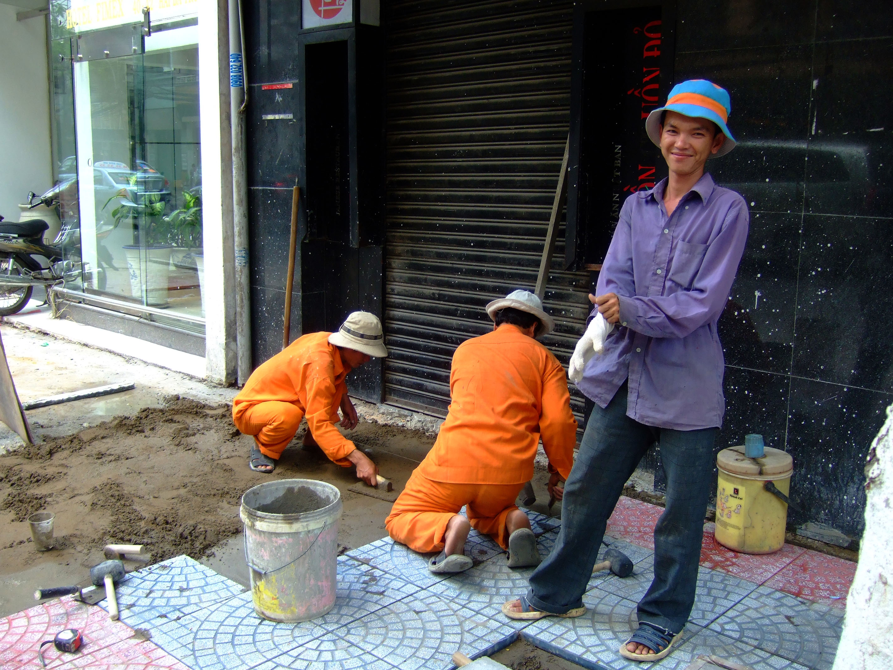 Vietnam Ho Chi Minh City Saigon street scenes construction Feb 2009 03