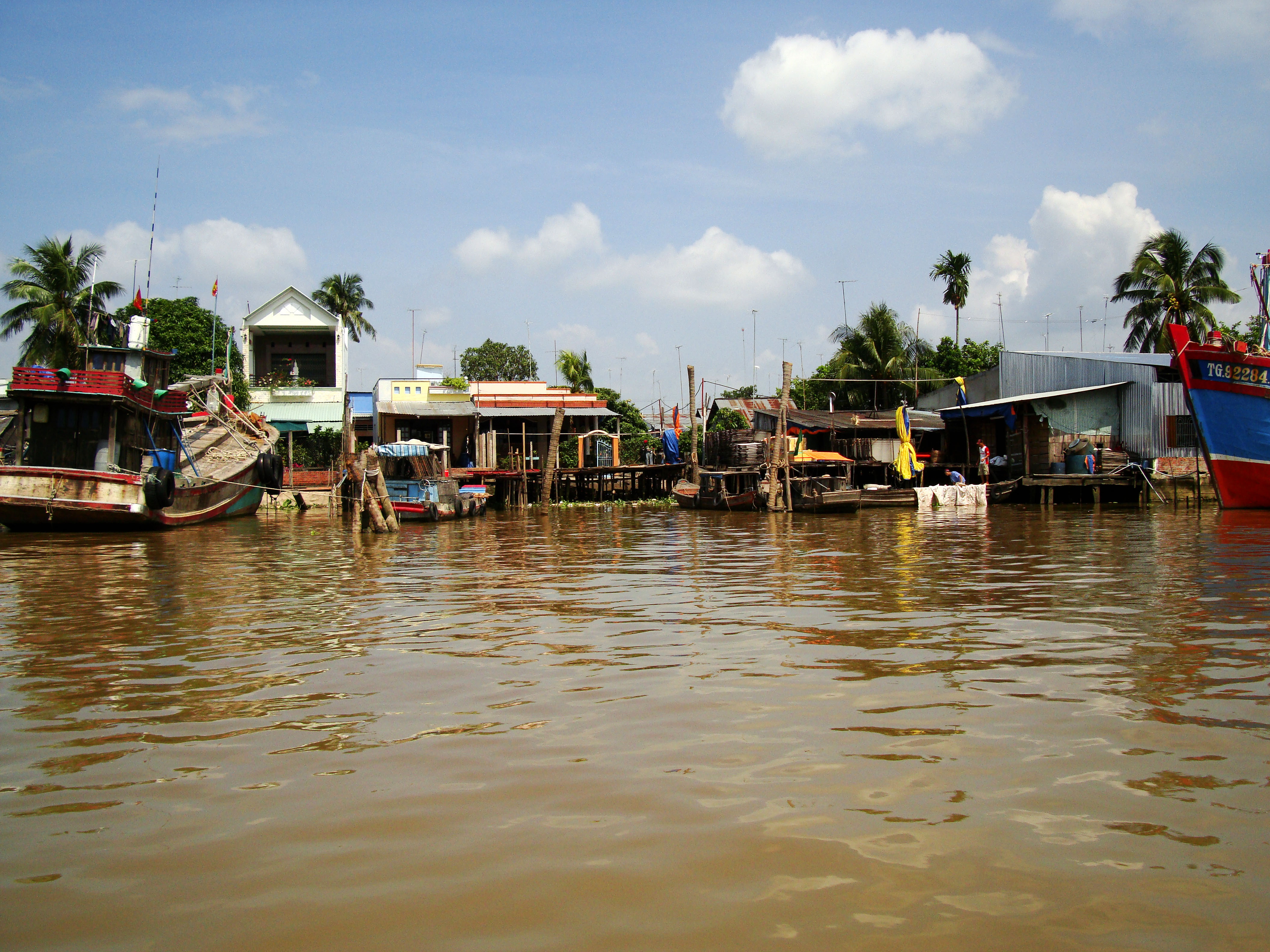 Mekong Delta Saigon river Vietnamese fishing boats Nov 2009 17