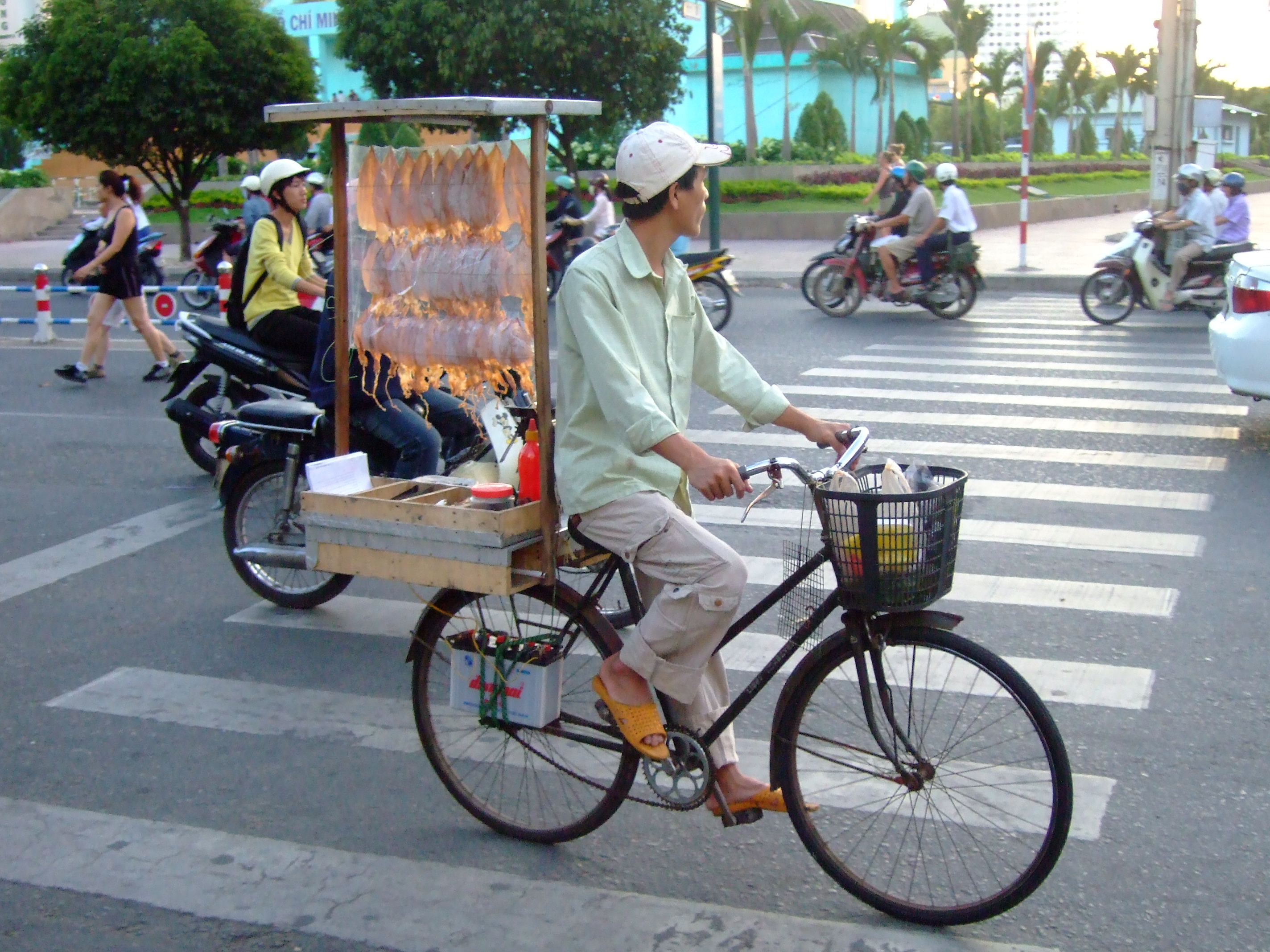 Vietnam Ho Chi Minh City street scenes push bikes Feb 2009 046
