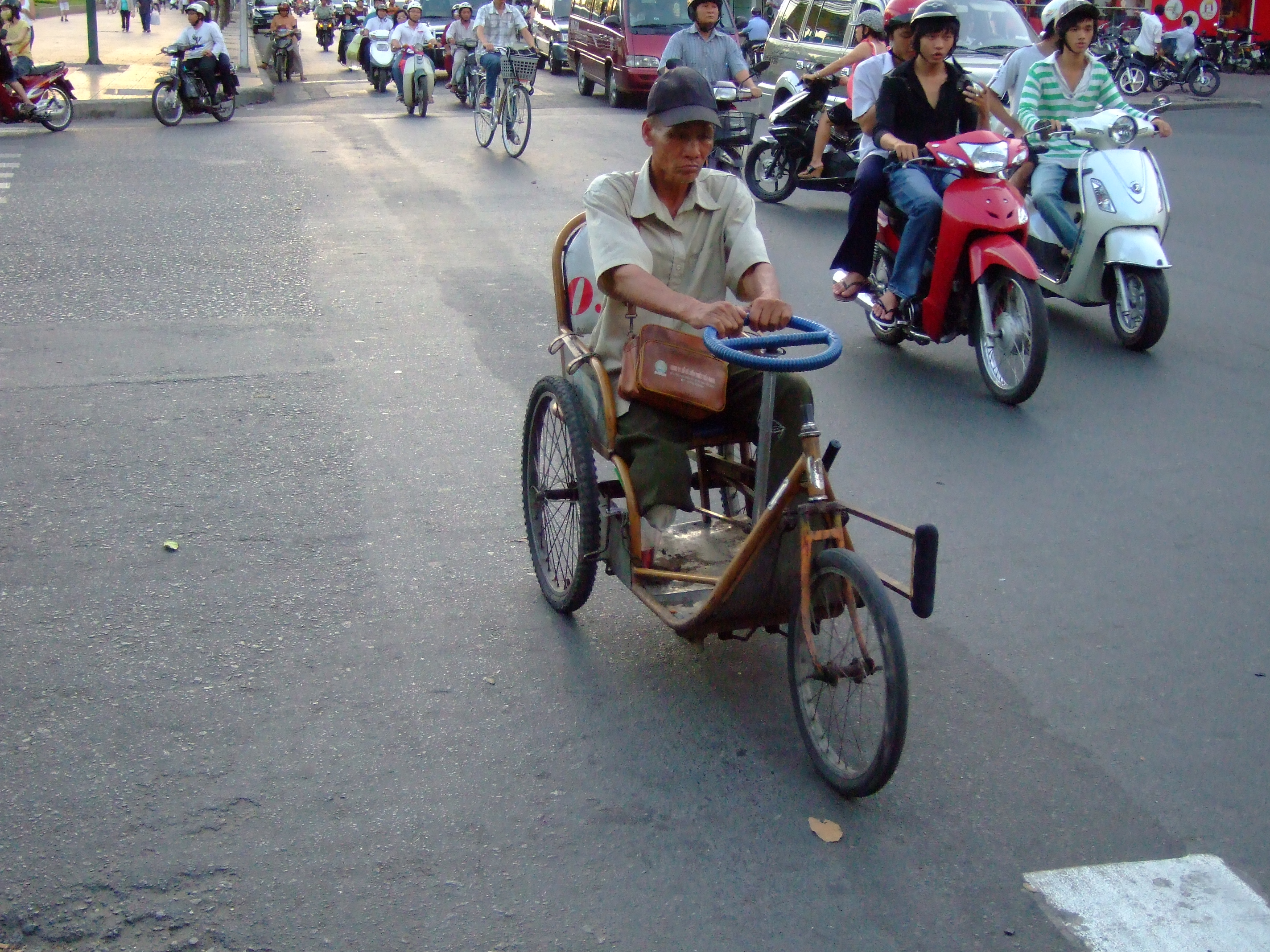 Vietnam Ho Chi Minh City street scenes push bikes Feb 2009 047