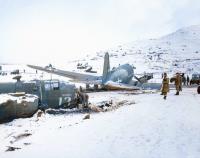 Asisbiz B 25G Mitchell damaged by a landing aircraft at Alexai Point Attu Aleutian Islands 13th Nov 1943A67287