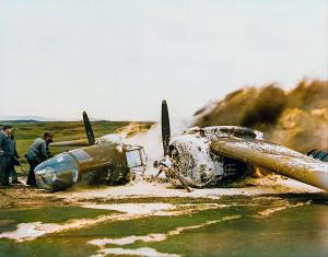 Asisbiz 43 21744 Douglas A 20J Havoc flown by Stanley J Kulak when he had a landing accident near Patterson Field Iceland 12th May 1944 NA734