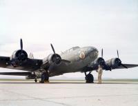 Asisbiz WWII color photo of USAAF 41 2489 Boeing B 17E Fortress Suzy Q at Great Falls AAB Montana late 1942 01