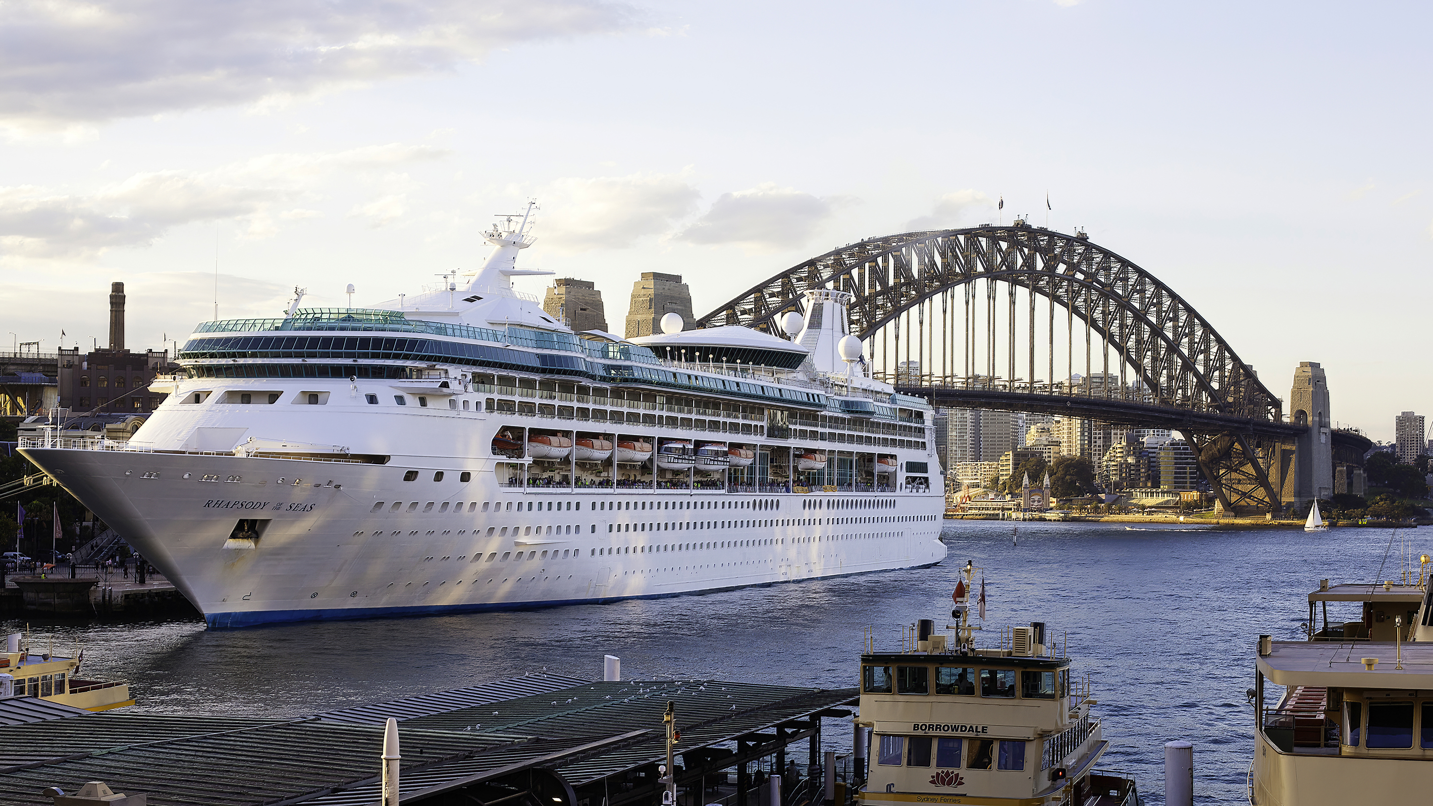Iconic cities Sydney Circular Quay Cruise Ship Rhapsody of the Seas IMO 9116864 May 2014 01
