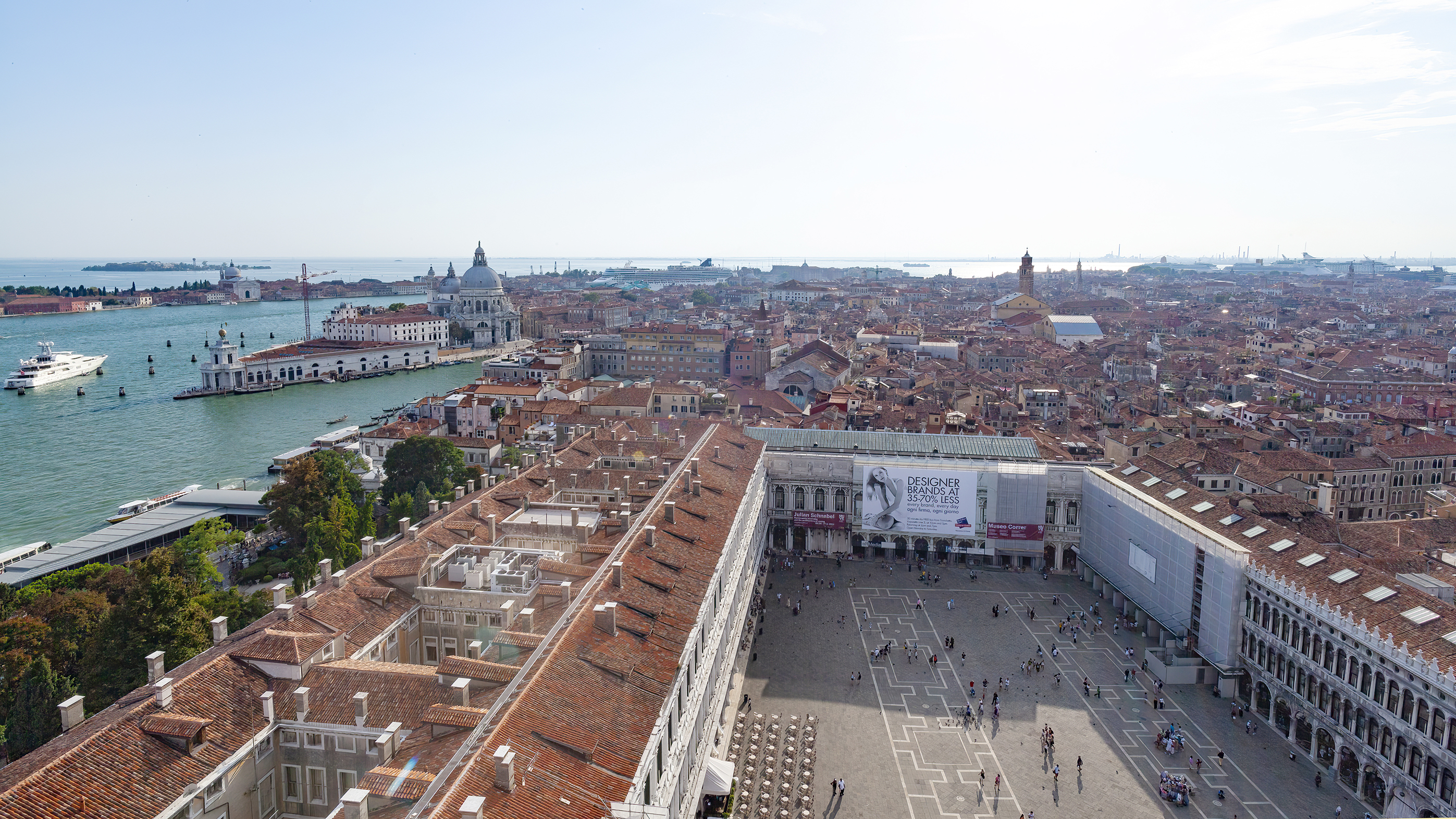 Iconic cities Venice panorama photo from St Marks Campanile facing west over Dorsoduro Aug 2011 05