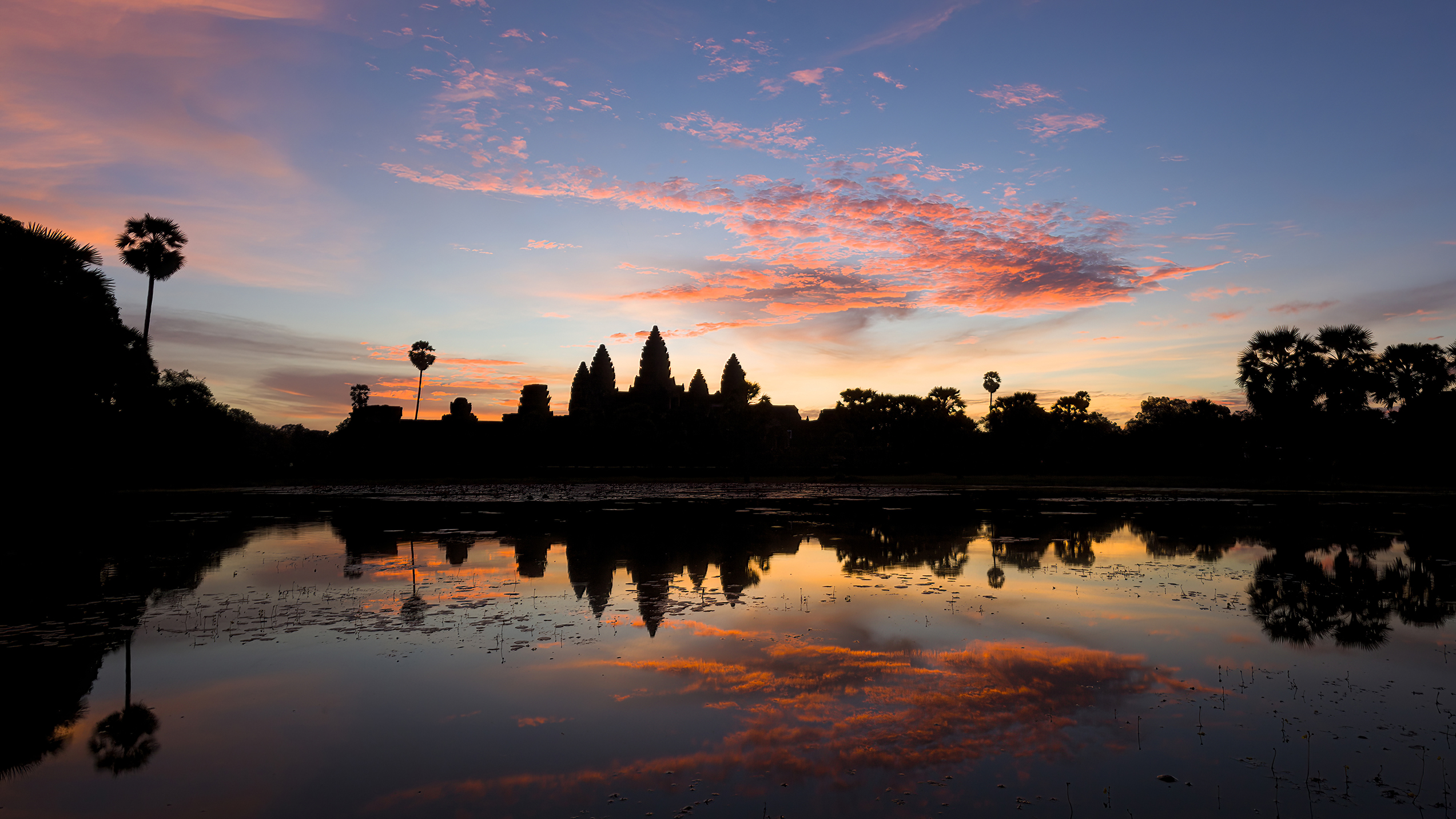 Iconic places Cambodia Siem Reap Angkor Wat Temple sunrise Nov 2013