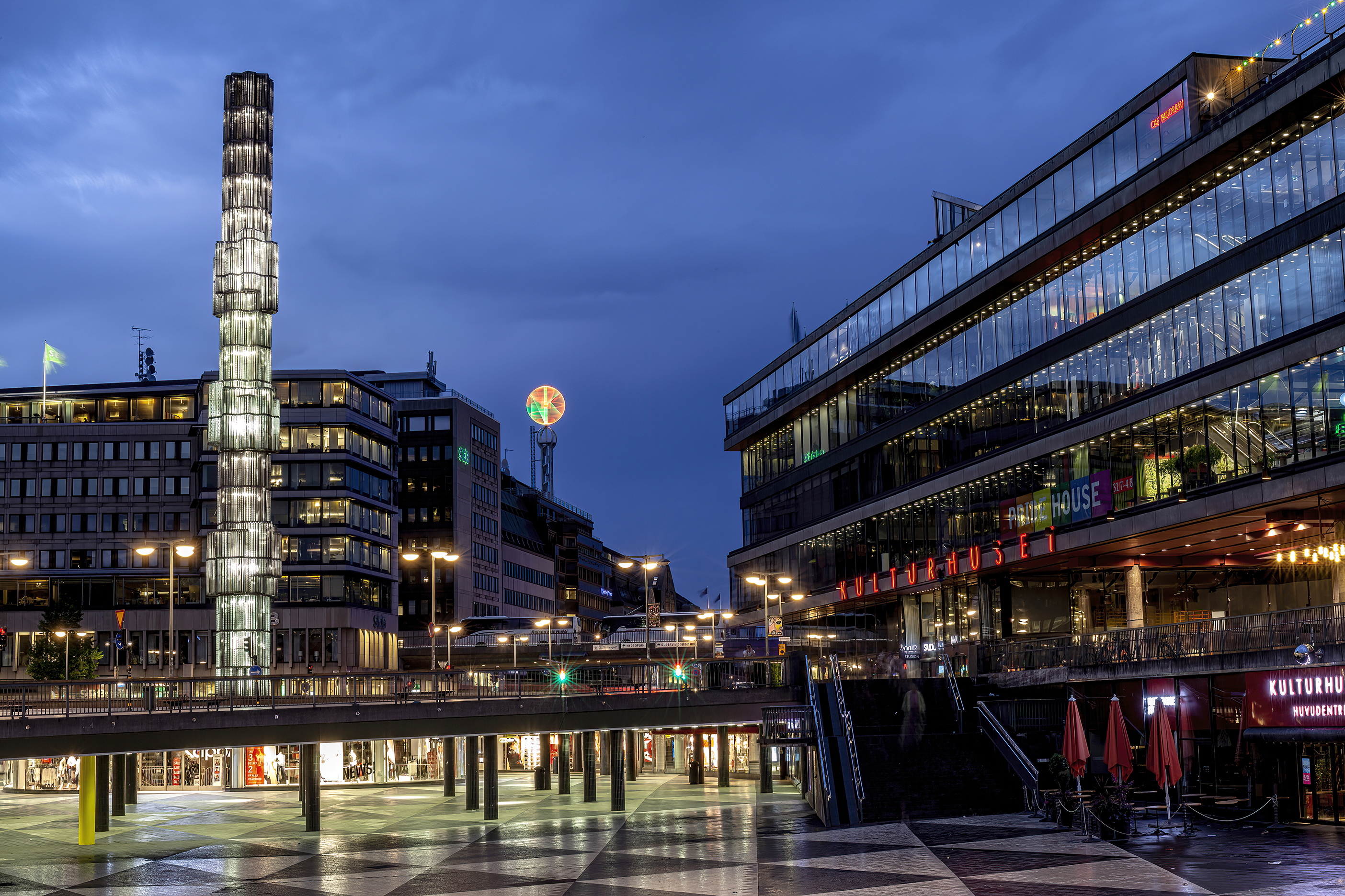 Night photography cityscapes Sweden Stockholm Sergels torg July 2012 04