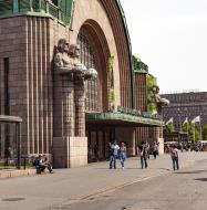 Asisbiz Iconic cities Helsinki Finland Stone Men Statues at the Central Railway Station July 2012 01