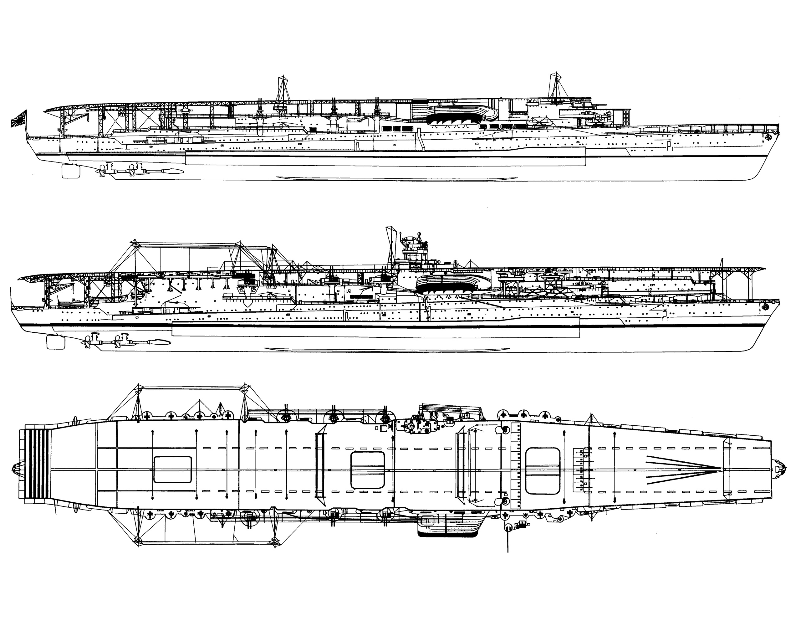 Asisbiz japanese aircraft carrier akagi 1931 and after refitting 1939