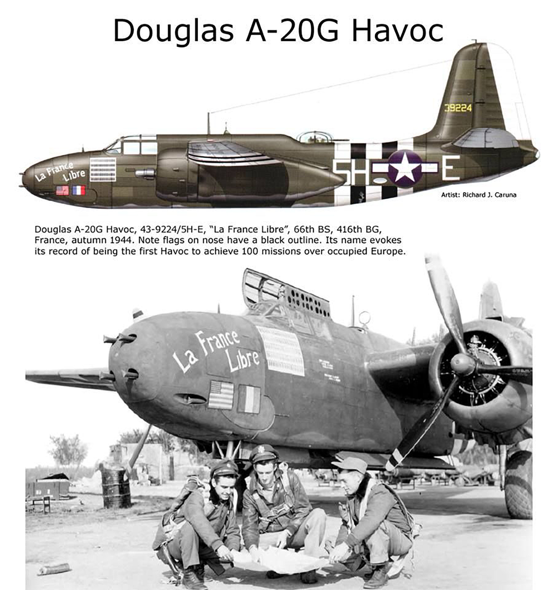 Asisbiz 43 9224 A 20G Havoc 9AF 416BG66BS 5HE La France Libre