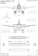 Asisbiz Aircraft technical drawing of Arado Ar 196A3 in 1.72 scale by Michal Bradac 0C