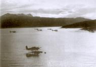 Asisbiz Arado Ar 196A I.406 with He 155 moored in the background Norway 01