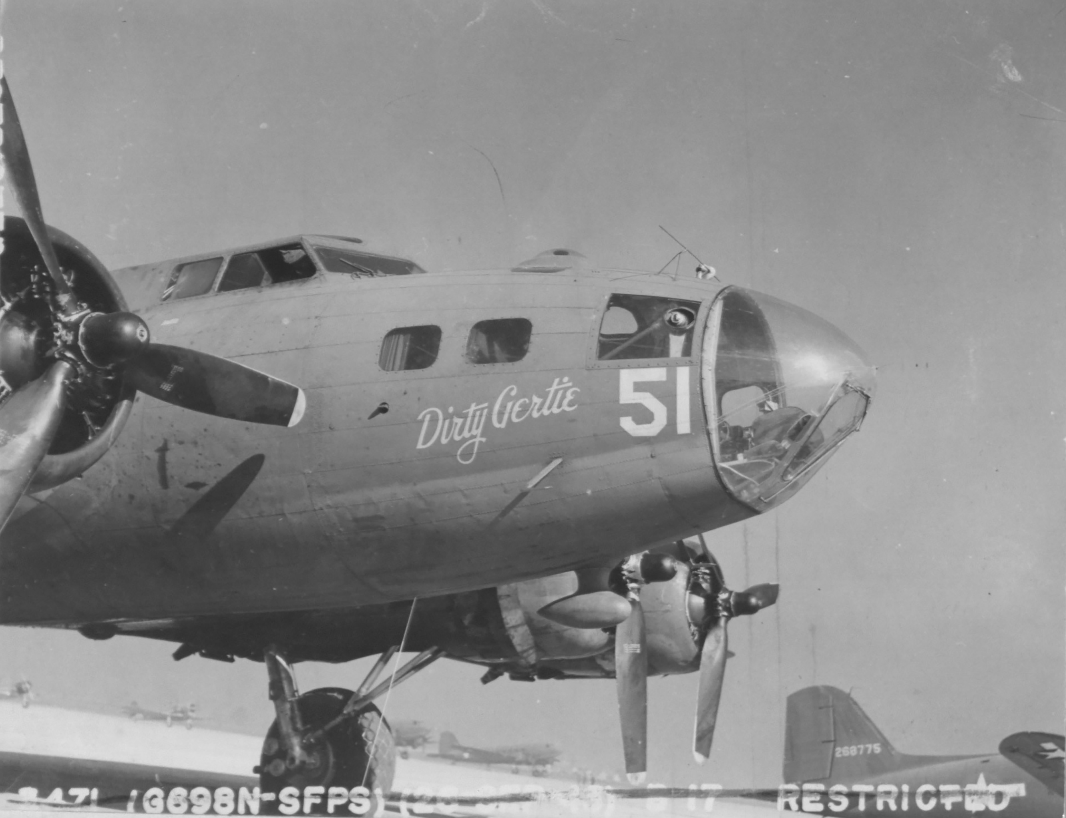 42-5143 B-17F Fortress 12AF 301BG352BS 51 Dirty Gertie at Saint Donat Tadjenanet Algeria 1943 NA611