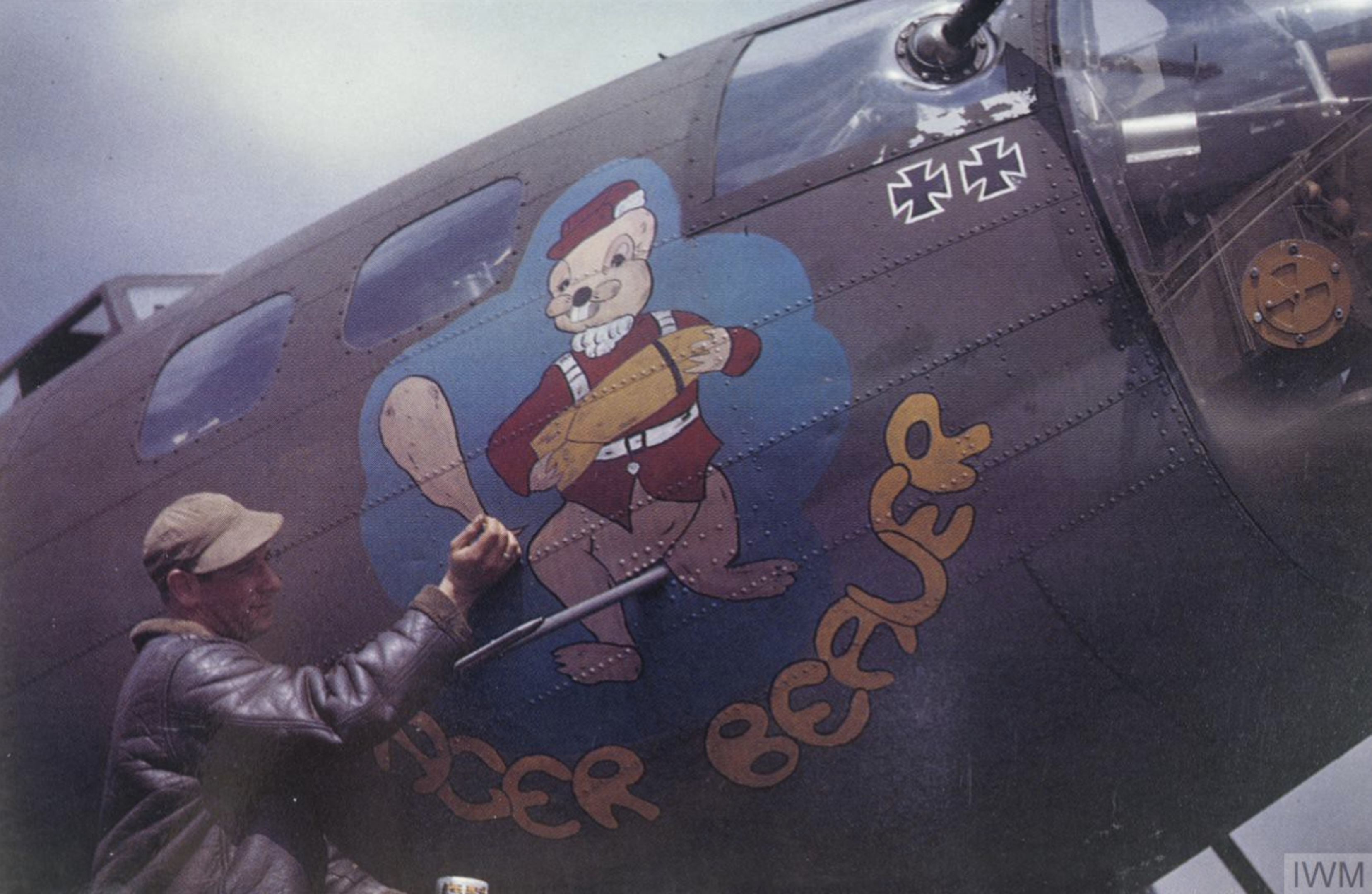 41-24487 B-17F Fortress 8AF 306BG368BS BOQ Eager Bever nose art FRE5932