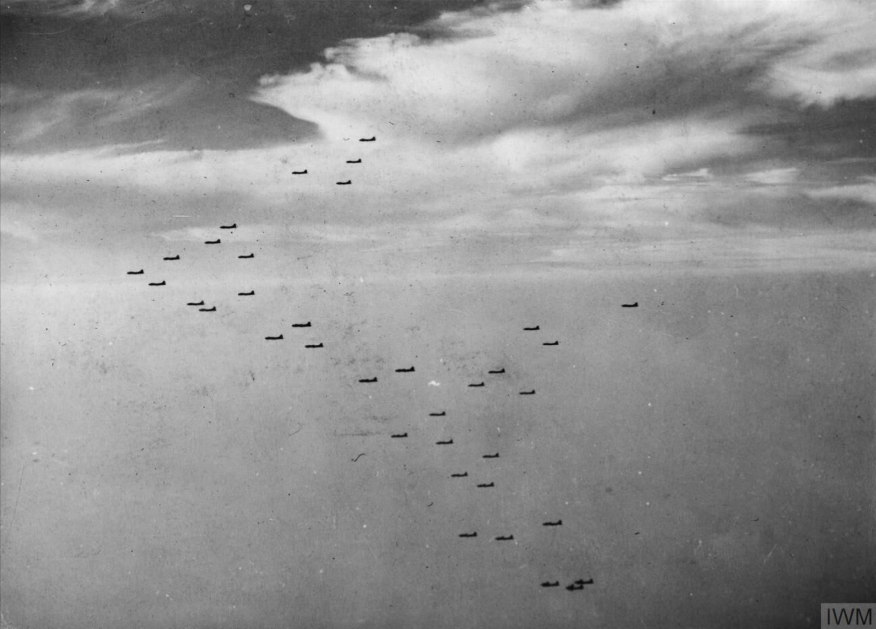 ETO Mission 121 B-17 Fortresses from 8AF 391BG and 351BG flying their box formations 5th Nov 1943 FRE11694